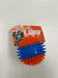 Nerf Dog TPR 3 Part Spike Squeak Ball - 2.7in / Orange and Blue
