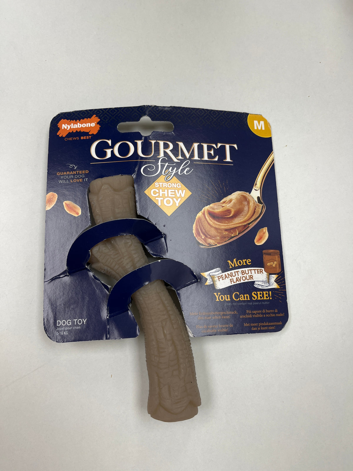 Nylabone Peanut Butter MAX Strong Gourmet Stick Dog Toy - Medium
