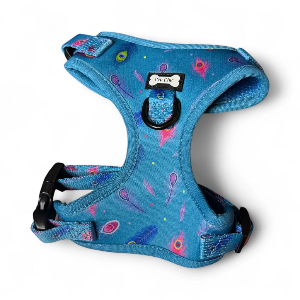 Pup Chic Power Peacock Blue Step-In Adjustable Dog Harness