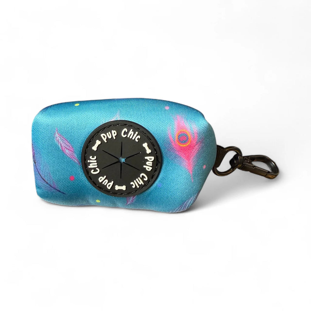 Pup Chic Power Peacock Blue Poo Bag Holder