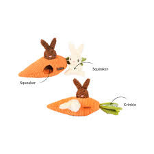 P.L.A.Y. Hippity Hoppity Funny Bunnies Dog Toy