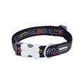 Red Dingo Dog Collar - Black Squiggles