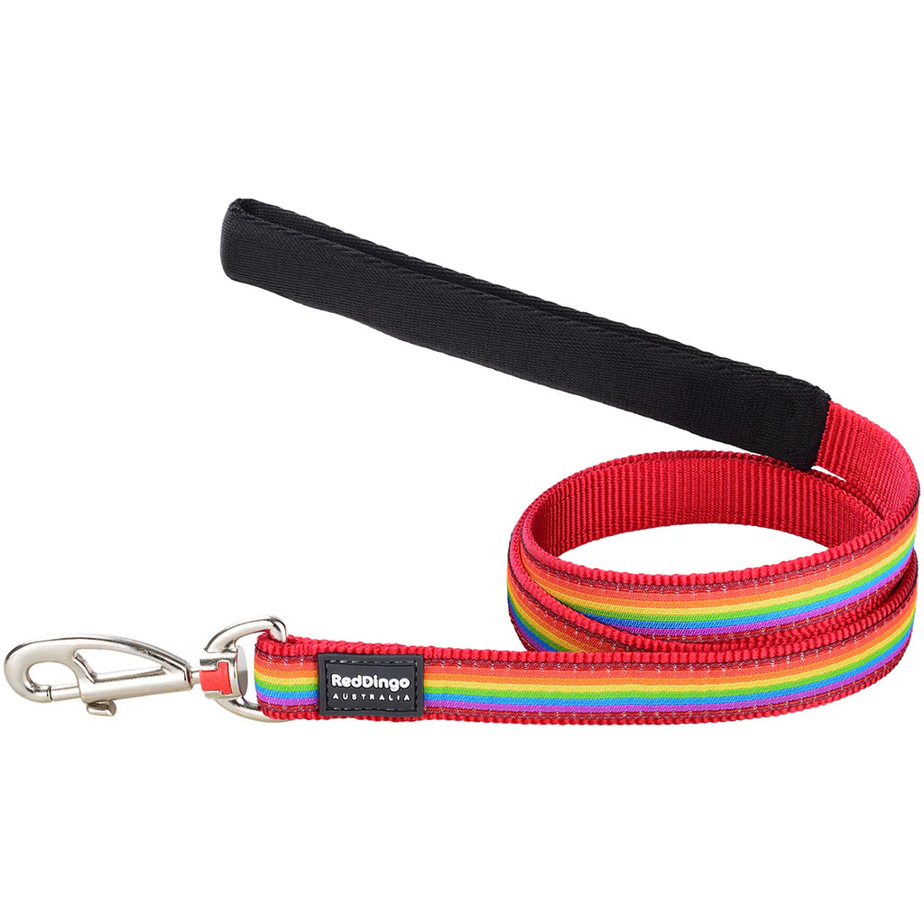 Red Dingo Dog Lead - Rainbow Red