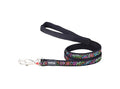 Red Dingo Dog Lead - Small / Black Squiggles