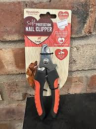 Rosewood Soft Protection Salon large nail clippers in packaging, with red and black handles.