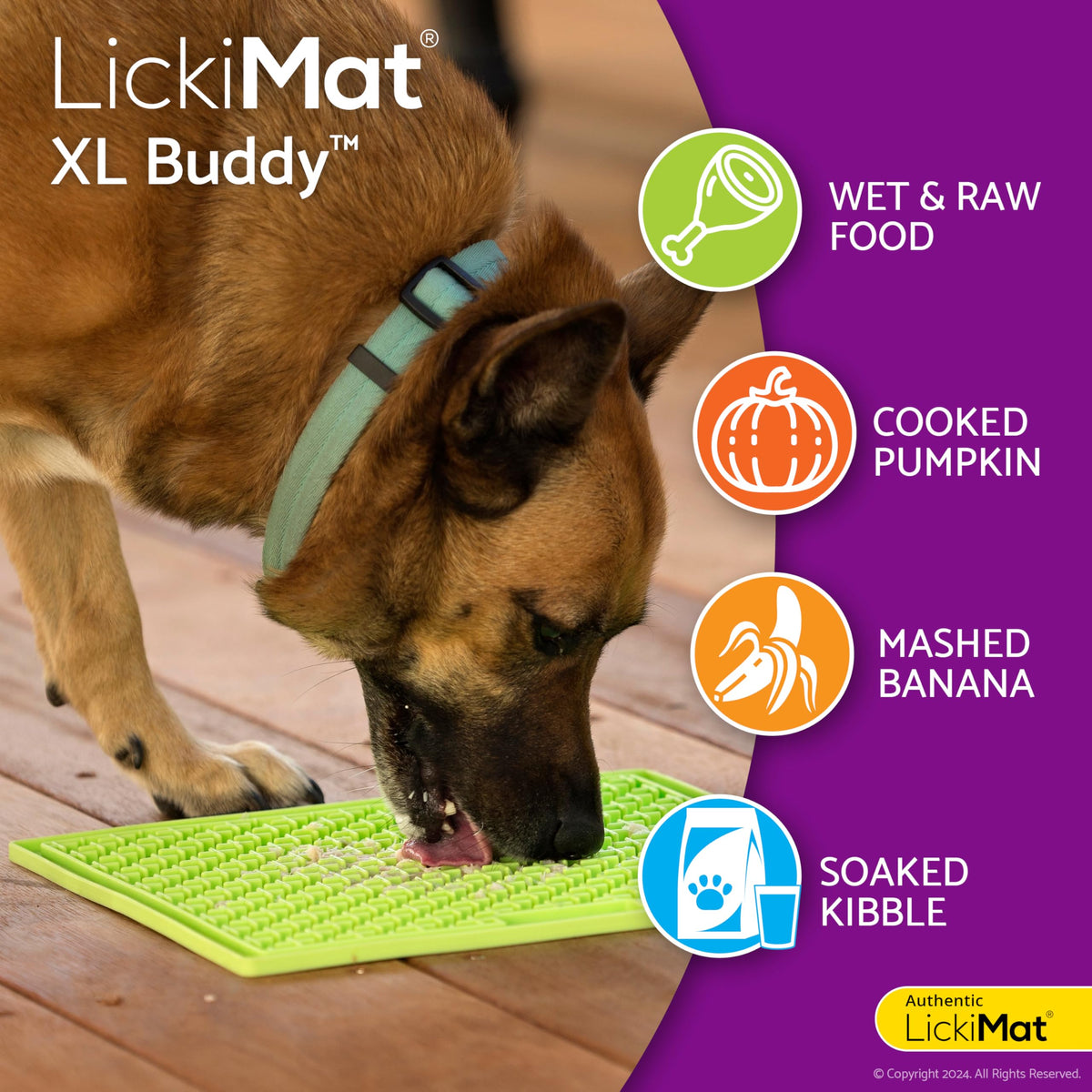 LickiMat Buddy Dog Lick Mat Extra Large - Green