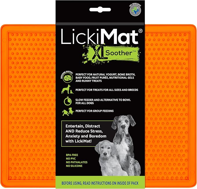 LickiMat Soother Dog Lick Mat Extra Large - Orange