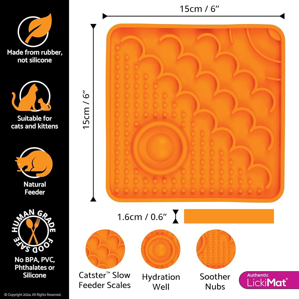 LickiMat Catster Cat Lick Mat - Orange