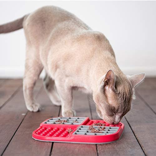 LickiMat Slomo Cat Slow Feeder - Red