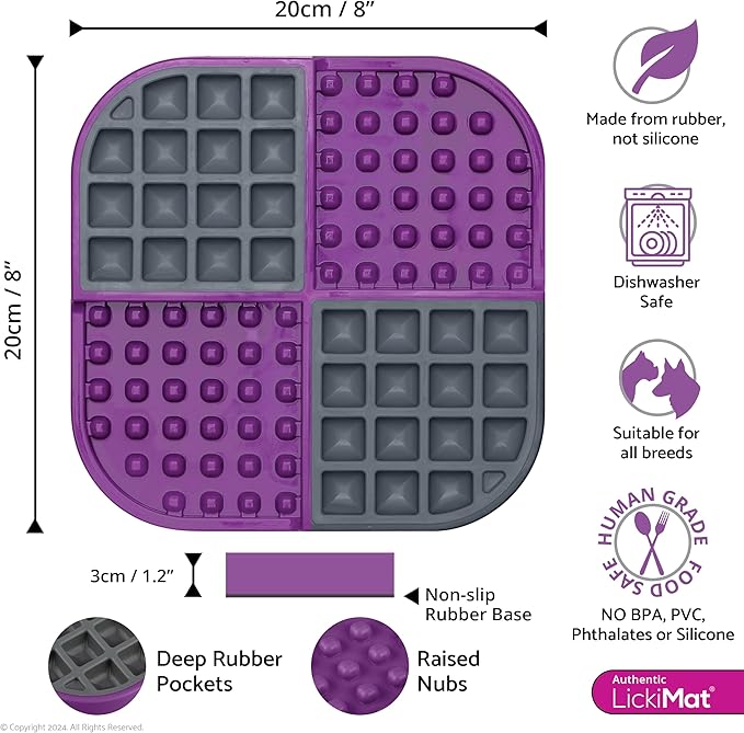 LickiMat Slomo Dog Slow Feeder - Purple