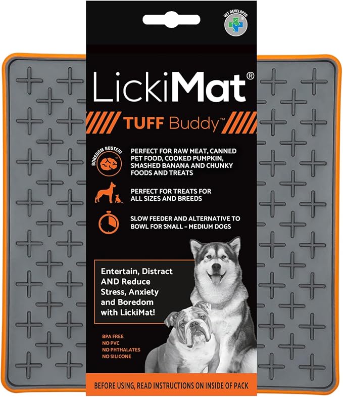 LickiMat Buddy Tuff Dog Lick Mat - Orange