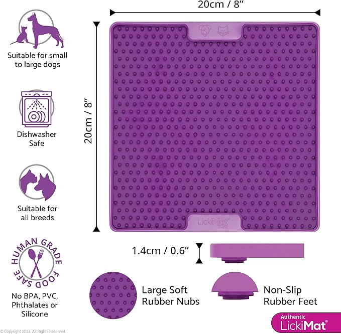 LickiMat Soother Tuff Dog Lick Mat - Purple