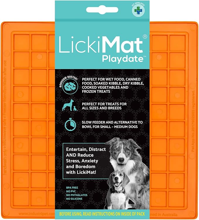 LickiMat Playdate Dog Lick Mat - Orange