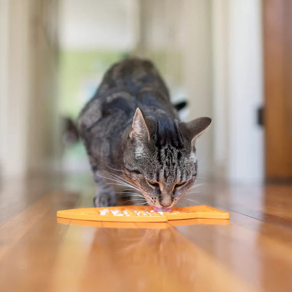 LickiMat Classic Felix Cat Lick Mat - Orange