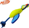 Nerf Dog Nylon Ultraplush Crinkle Wing Launching Duck - 16.5in / Green/Light Blue