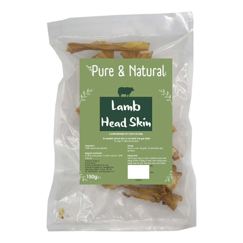 Pure & Natural Lamb Head Skin - 150g