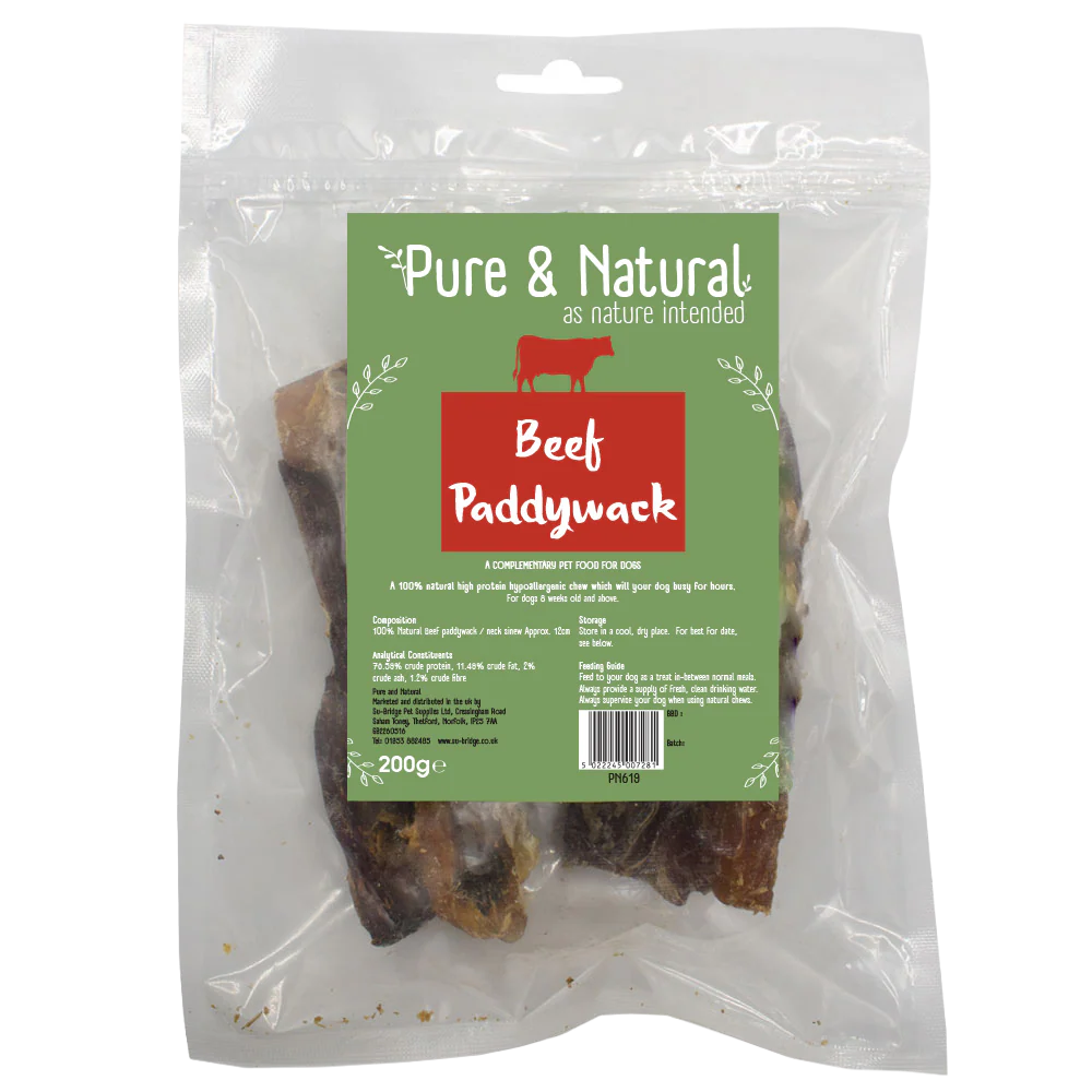 Pure & Natural Beef Neck Paddywack - 12cm / 200g