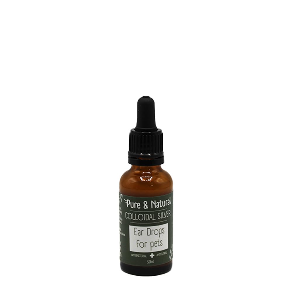 Pure & Natural Colloidal Silver Antimicrobial Ear Drops for Pets - 30ml