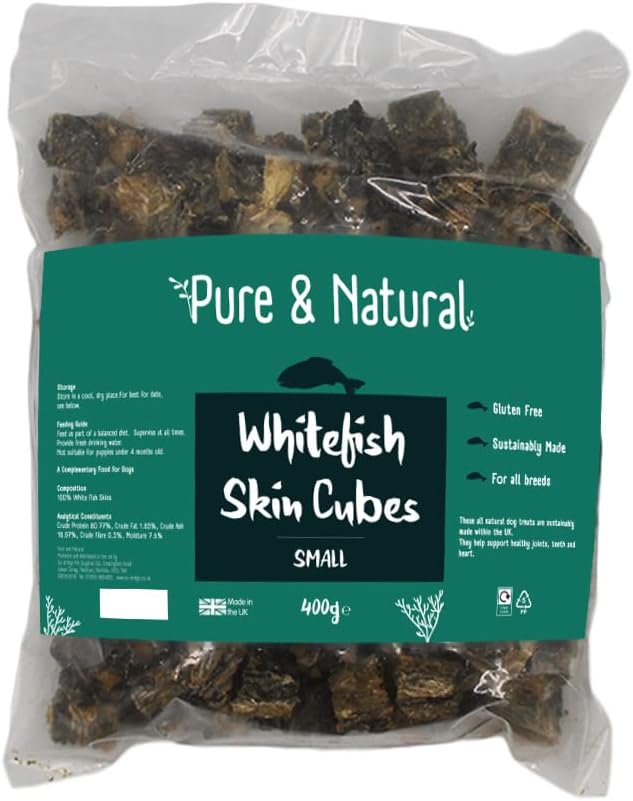 Pure & Natural Whitefish Medium Skin Cubes - 400g