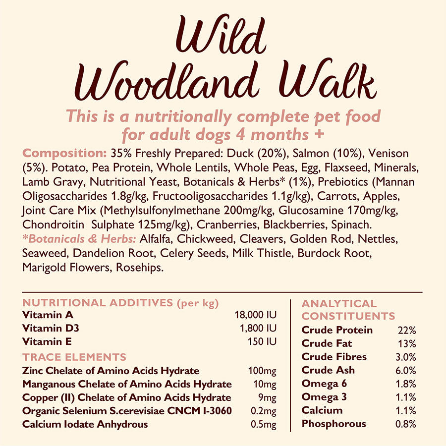 Lily's Kitchen Dog Complete Dry Wild Woodland Walk Duck, Salmon & Venison - 2.5kg