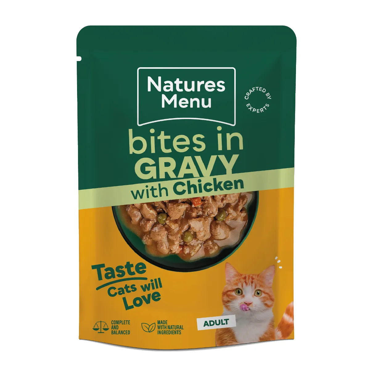 Natures Menu Cat Bites in Gravy with Chicken Pouches - 85g
