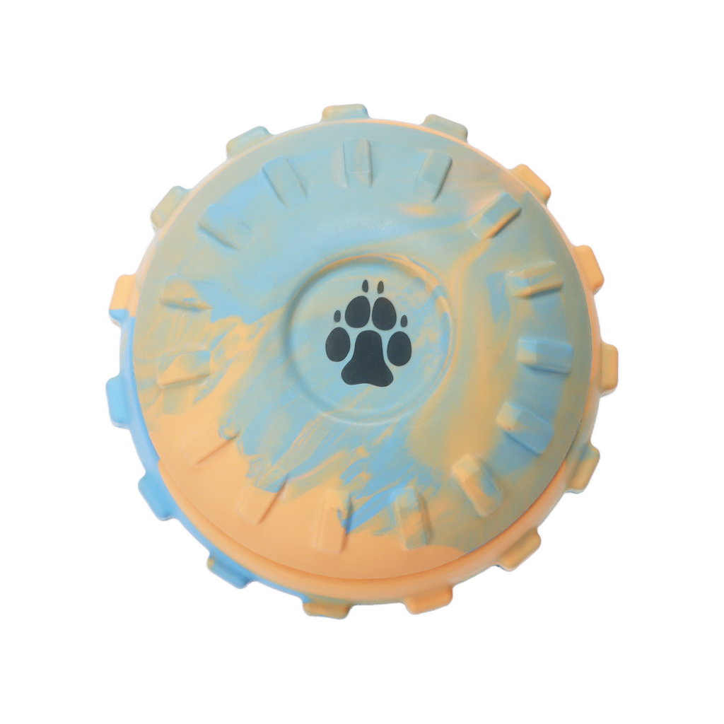Durham Animal Feeds Big Licks Rubber Treat Ball - Blue & Orange