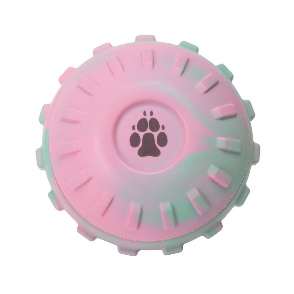 Durham Animal Feeds Big Licks Rubber Treat Ball - Pink & Green