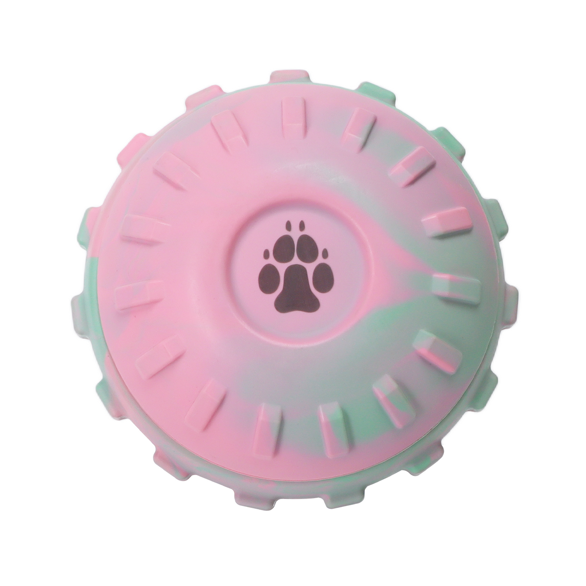 Durham Animal Feeds Big Licks Rubber Treat Ball - Pink & Green