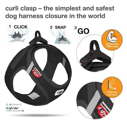 Curli Vest Dog Harness Clasp Cord - Black