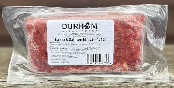 Durham Animal Feeds Lamb & Salmon Mince – 454g