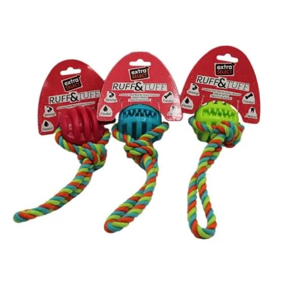 Extra Select Ruff & Tuff TPR Ball on Cotton Rope