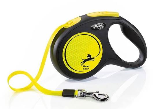 Flexi Neon Tape Retractable Dog Lead Yellow
