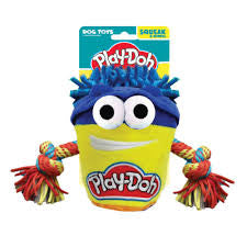 Hasbro Play-Doh Do-Doh T-Shirt Rope Tug Dog Toy - 7in / Yellow/Blue