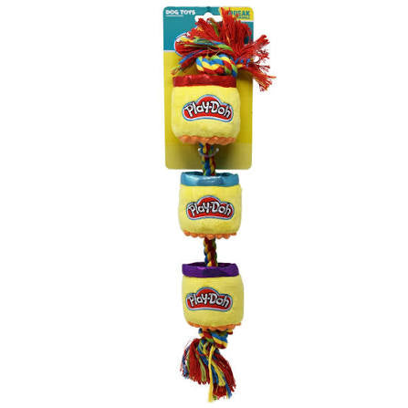 Hasbro Play-Doh Cans Dog Toy - 18in / Yellow/Green/Red