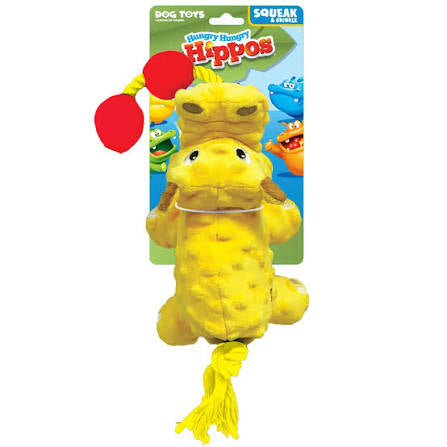 Hasbro Hungry Hungry Hippos Squeak and Tug Dog Toy - 17in