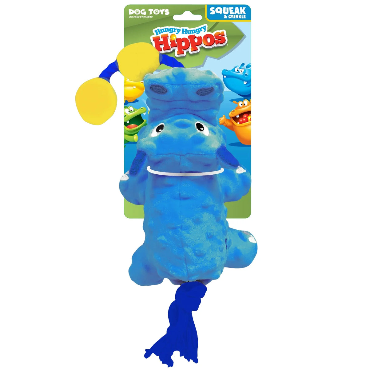 Hasbro Hungry Hungry Hippos Squeak and Tug Dog Toy - 17in