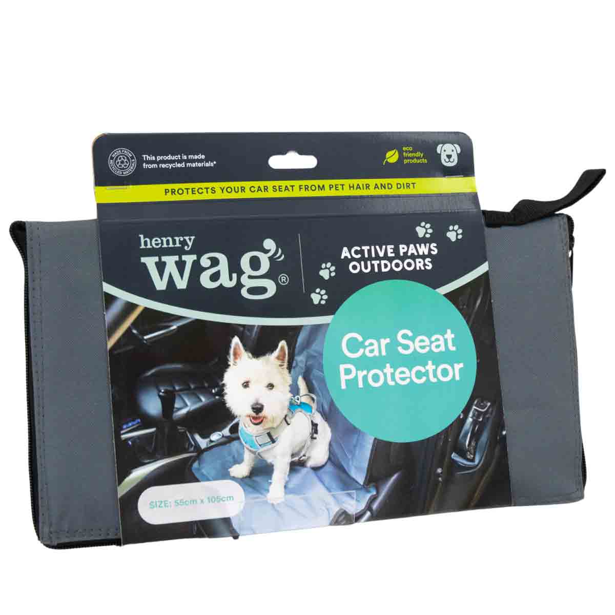 Henry Wag Single Car Seat Protector - 105x55cm / Grey