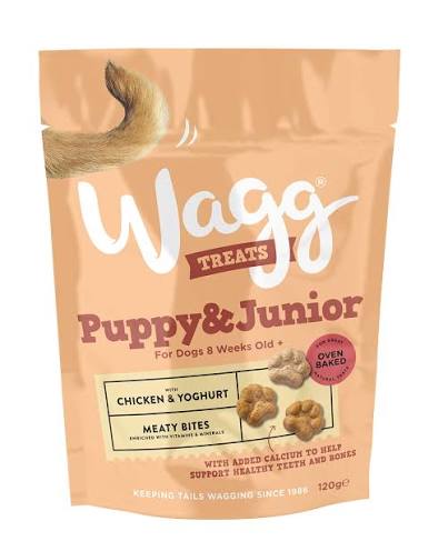 Wagg Puppy and Junior Chicken and Yogurt dog treats 120g
