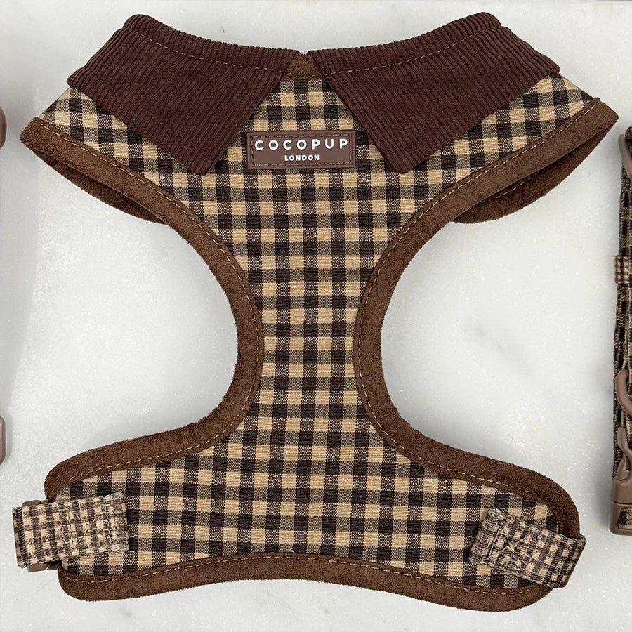 Cocopup Adjustable Neck Dog Harness - Cotswold Check