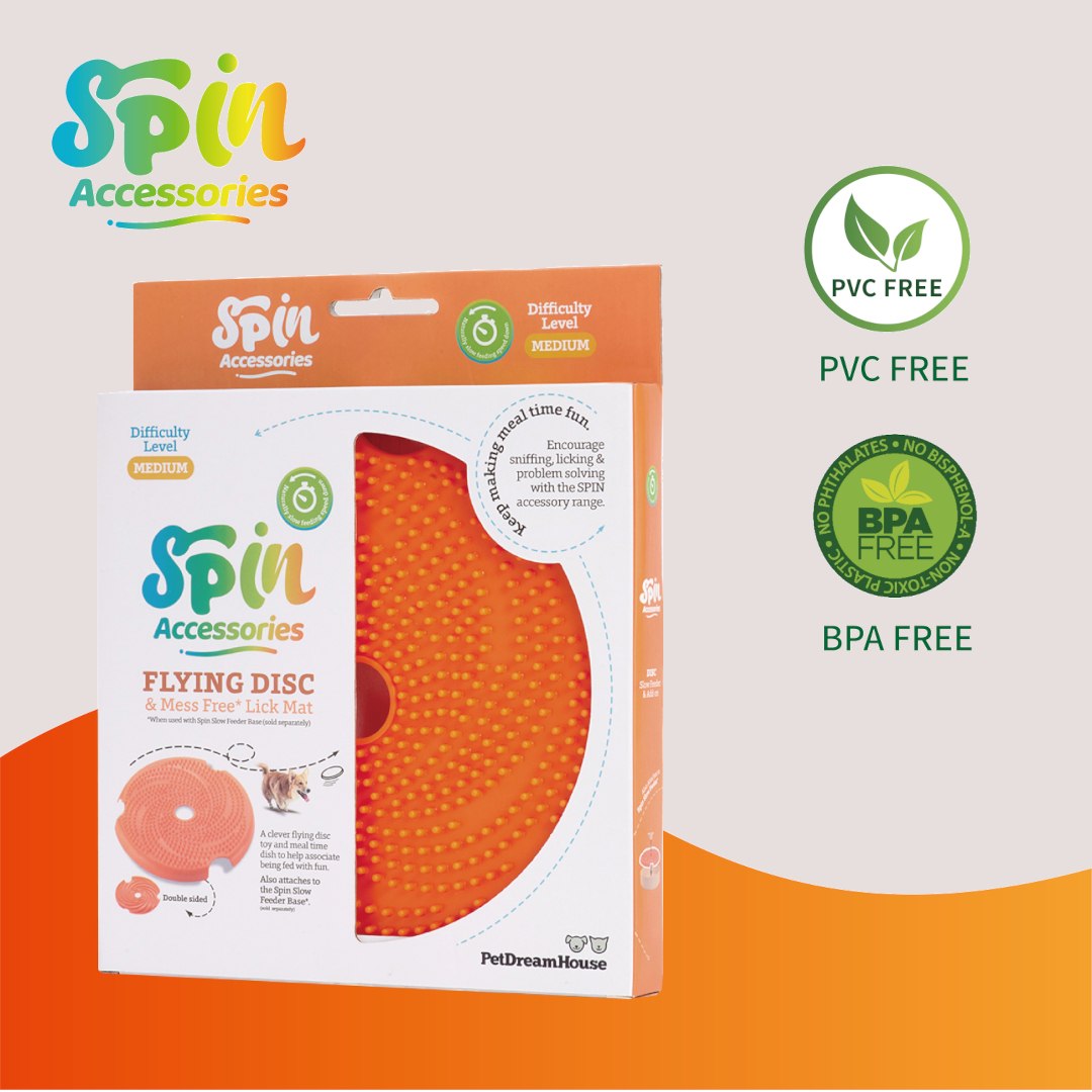 Pet Dream House Spin Accessories Medium Lick Flying Disc - Orange