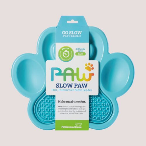 Pet Dream House Paw 2-in-1 Slow Feeder & Lick Pad - Blue