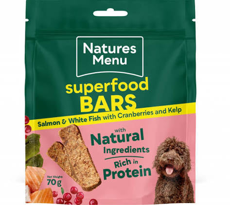 Natures Menu Country Hunter Dog Superfood Bars Fish with Cranberries & Kelp - 70g
