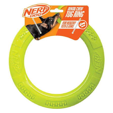 Nerf Dog Dental Tug Ring - 9in / Green