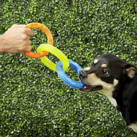 Nerf Dog 3-Ring Tug - 10.5in / Blue/Green/Orange