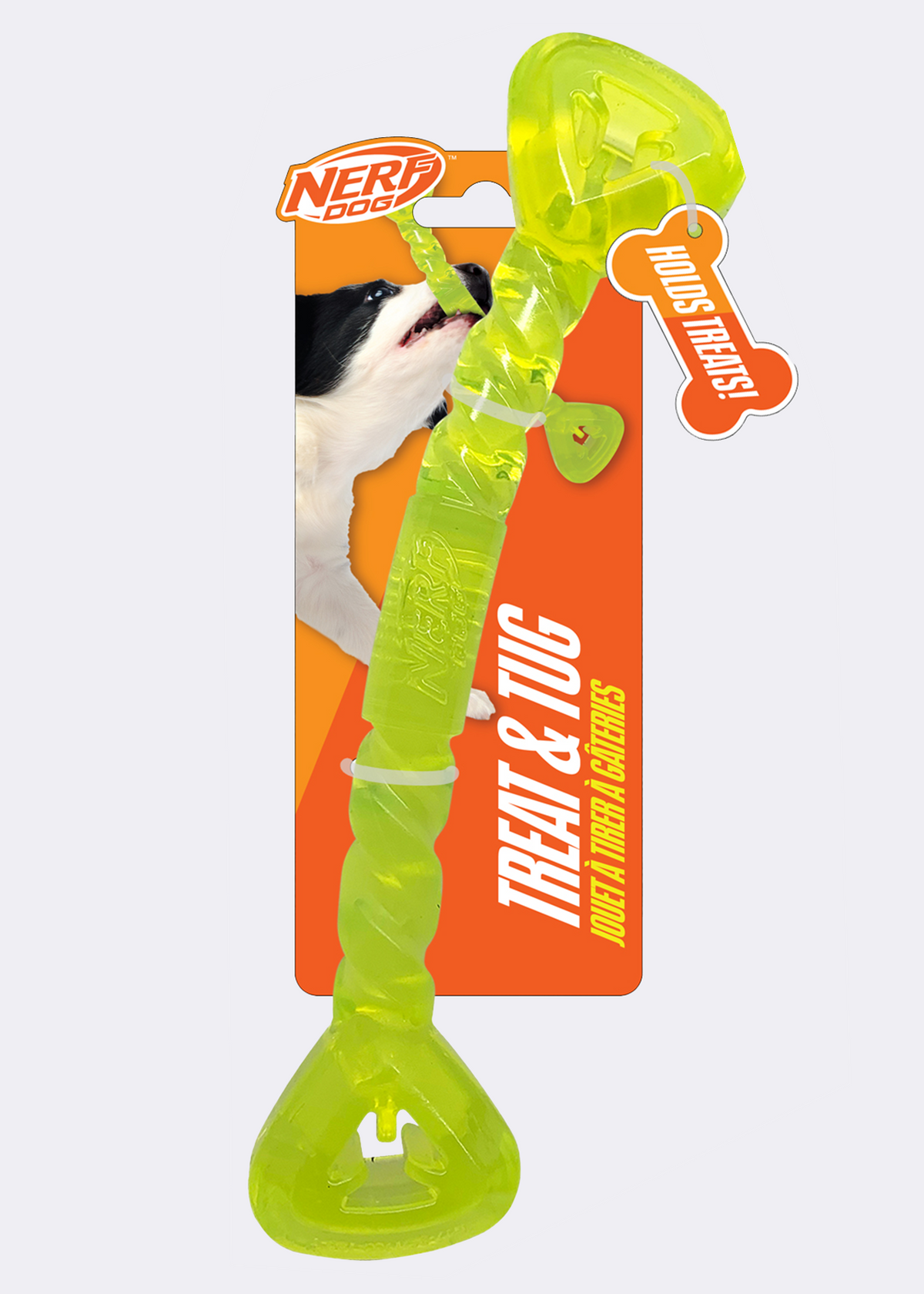 Nerf Dog TPR Treat Tug Bone - 11in / Green