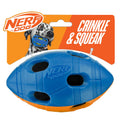 Nerf Dog TPR Bash Squeak and Crunch Football - 6in / Blue/Orange