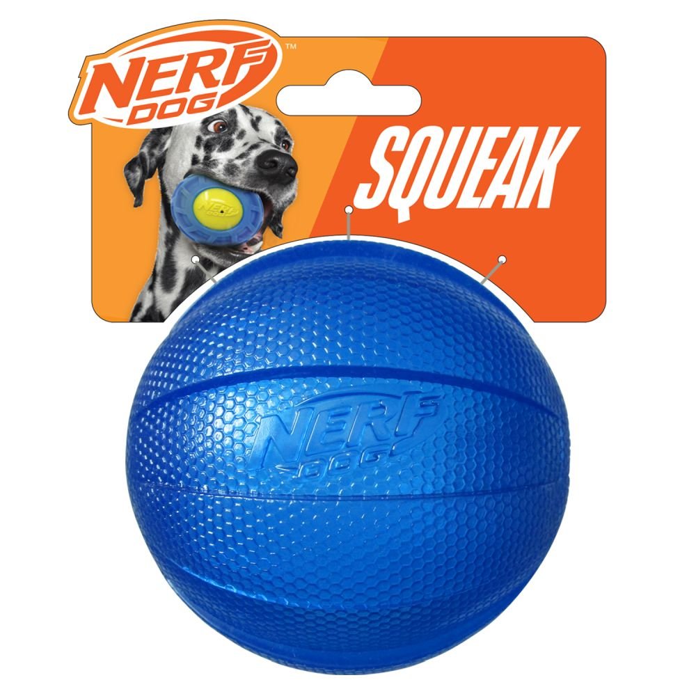 Nerf Dog Transparent TPR Classic Squeak Ball - 3.8in / Blue