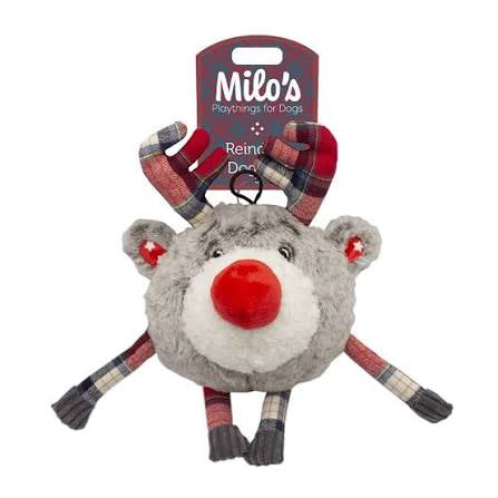 Milos Red Check Reindeer Dog Toy