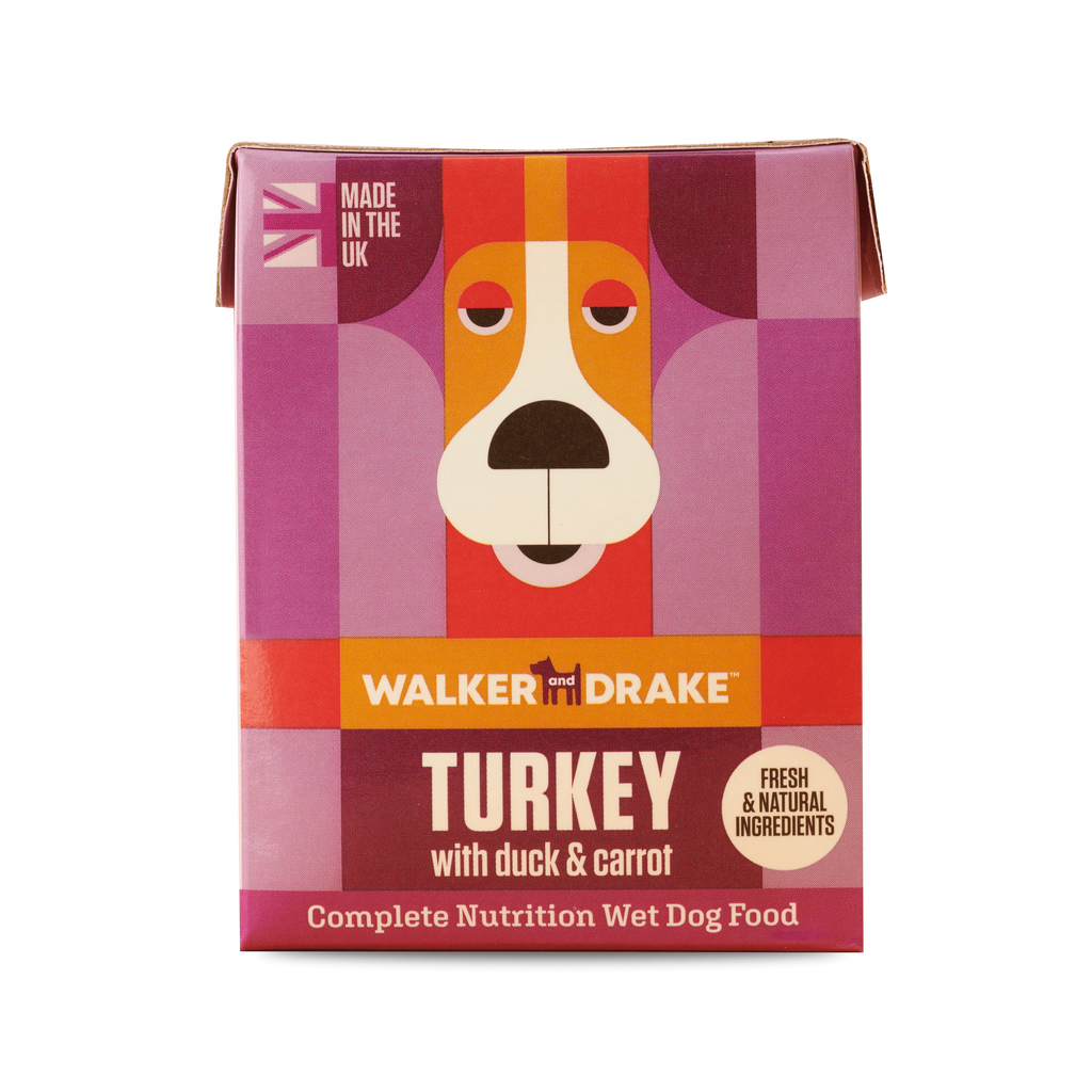 Walker & Drake Wet Dog Food Turkey with Duck & Carrot - 390g