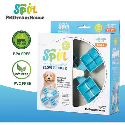 Pet Dream House Spin Interactive Feeder Windmill - Blue